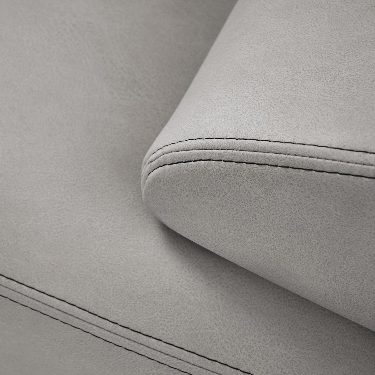 2-SITZER SOFA Omega aus Kunstleder, Hellgrau - Hellgrau/Schwarz, Leder (185/88/98cm) - Beautysofa