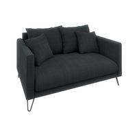 2-SITZER-SOFA Harmony Graphit Chenille - Graphitfarben/Schwarz, Holz/Textil (140/85/100cm) - S-Style Möbel