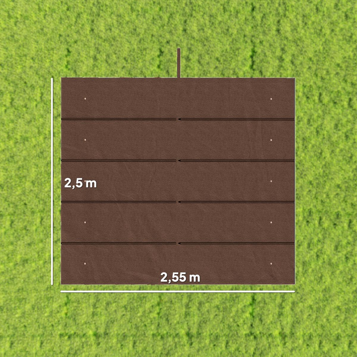 ERSATZDACH mit Regenabflusslöchern aus Polyester Kaffee - Dunkelbraun, Textil (255/6/250cm) - Outsunny