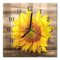 WANDUHR aus Glas 30x30 cm - Sonnenblume - Gelb, Glas (30/30/0.4cm) - TULUP
