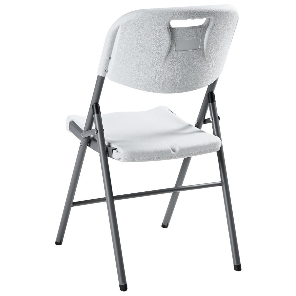 GARTENSTUHL 2er-Set Weiß Cugnoli - Silberfarben/Weiß, Kunststoff (44/90/51cm) - Beliani