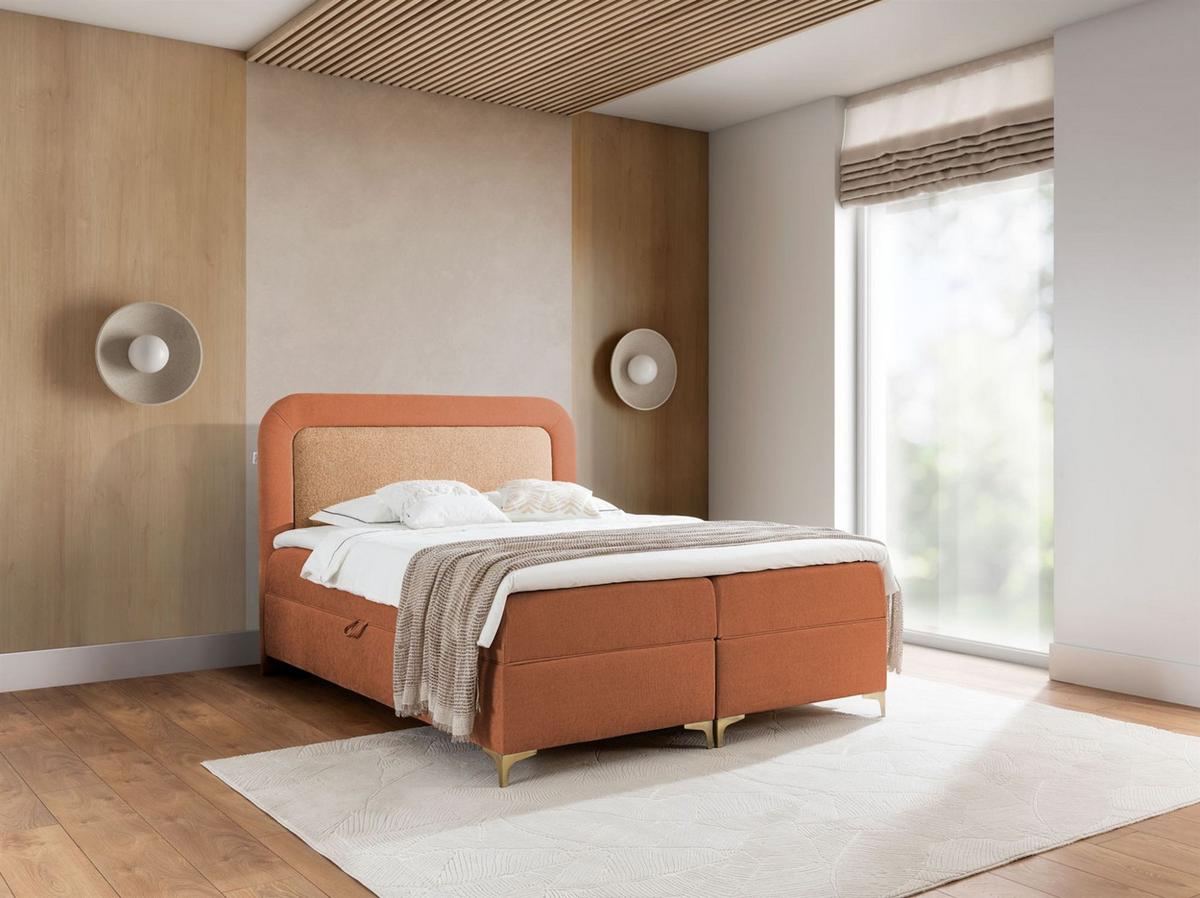 BOXBETT Willow - Braun, Holzwerkstoff/Textil (180/200cm) - Fun Möbel