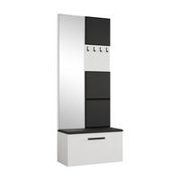 GARDEROBENSCHRANK Rosanno III Weiß 80,6/204/40 cm – Modern, mit Spiegel und Kleiderhaken - Weiß, Holzwerkstoff/Kunststoff (80.6/204.1/40cm) - AX Living