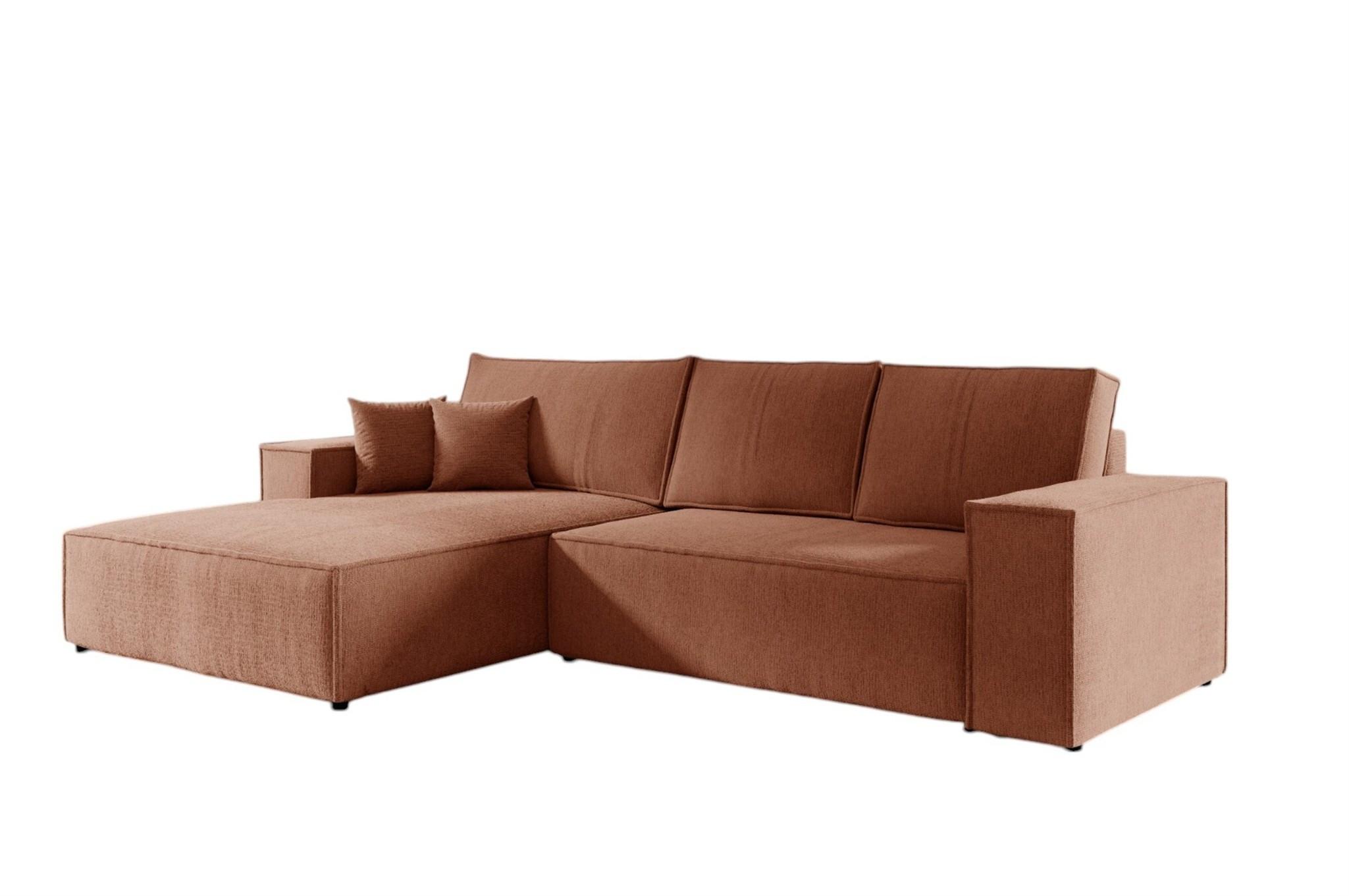 ECKSOFA Corunia In Aragon - Orange, Holzwerkstoff/Textil (294/185cm) - Fun Möbel