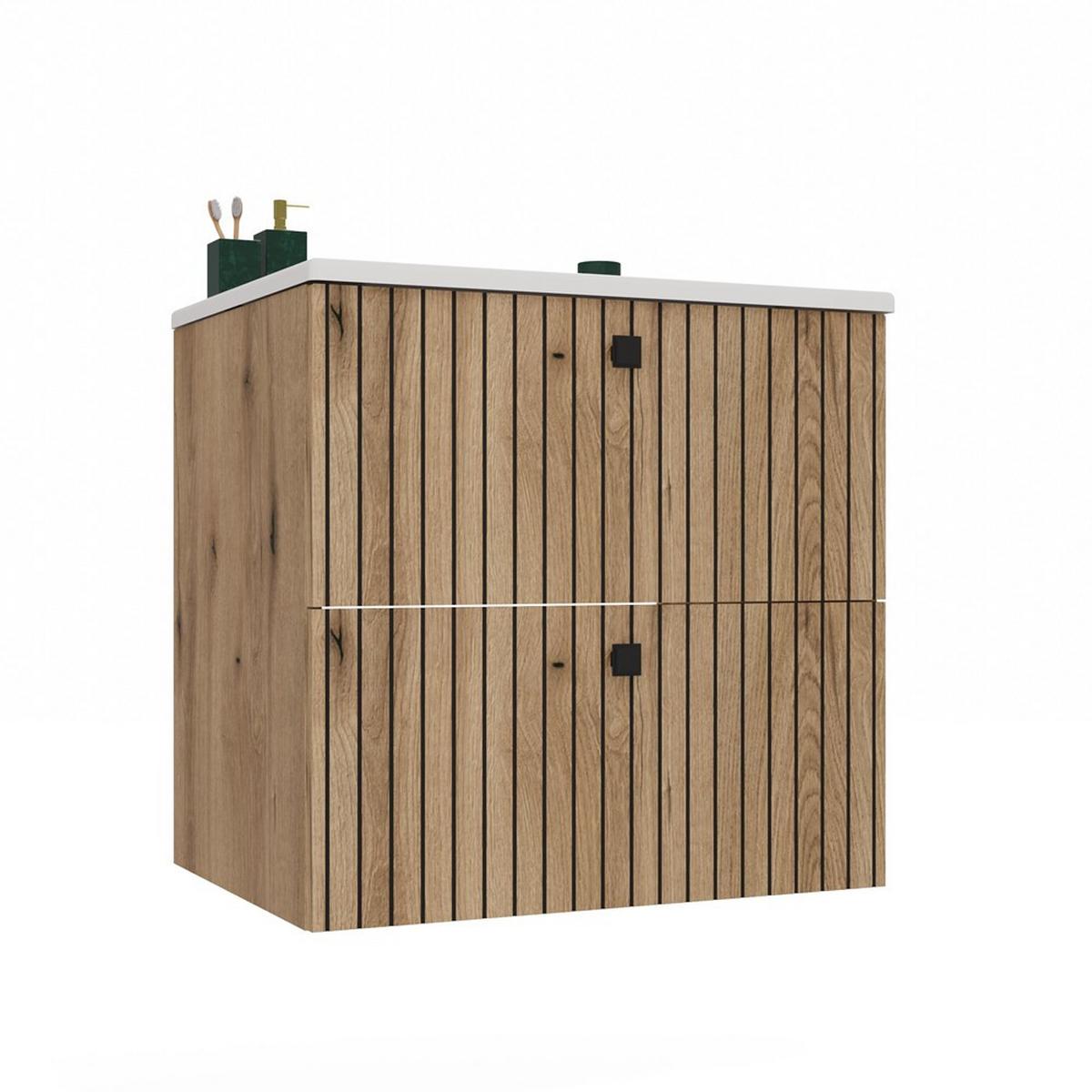 WASCHBECKENUNTERSCHRANK eiche 60/59/47 - Eichefarben, Holzwerkstoff (60/59/47cm) - RAUMHIRSCH FURNITURE