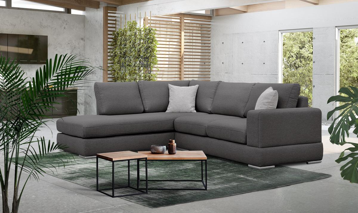 ECKSOFA OTTO 5-Sitzer, dunkelgrau - Dunkelgrau, Holzwerkstoff/Textil (219/279cm) - Wozimo