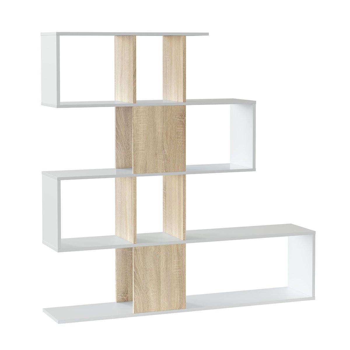 BÜCHERREGAL mit 4 Ebenen und 11 Aufbewahrungsfächern H145 cm - Apfelbaumfarben, Holzwerkstoff (28/145/145cm) - Calicosy