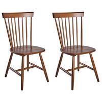 ESSZIMMERSTUHL 2er-Set Holz Braun Burges - Braun, Holz (50/90/56cm) - Beliani