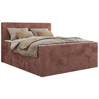 BOXSPRINGBETT TILIANO KING DUO 180/200 - Rosa Cord - H3 - Rosa, Textil (180/200cm) - MKS