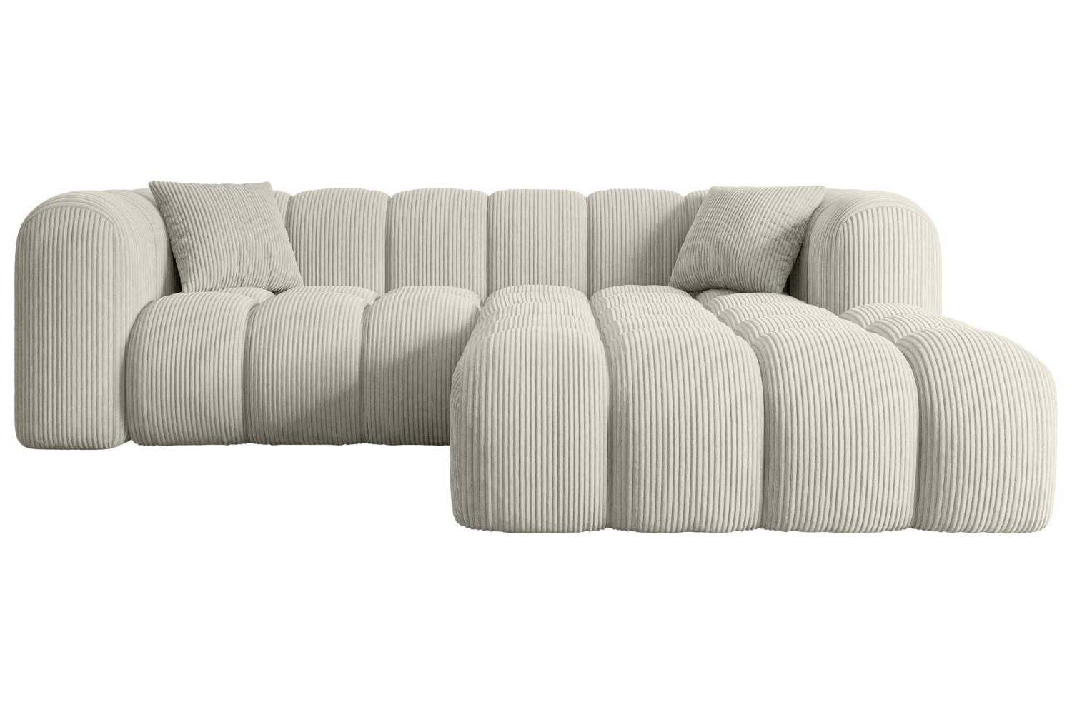ECKSOFA Ottomane Rechts OLEA-L1 - 231x173x74 cm Creme - Hellgrau/Creme, Holzwerkstoff/Kunststoff (231/173cm) - ALTDECOR