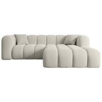 ECKSOFA Ottomane Rechts OLEA-L1 - 231x173x74 cm Creme - Hellgrau/Creme, Holzwerkstoff/Kunststoff (231/173cm) - ALTDECOR