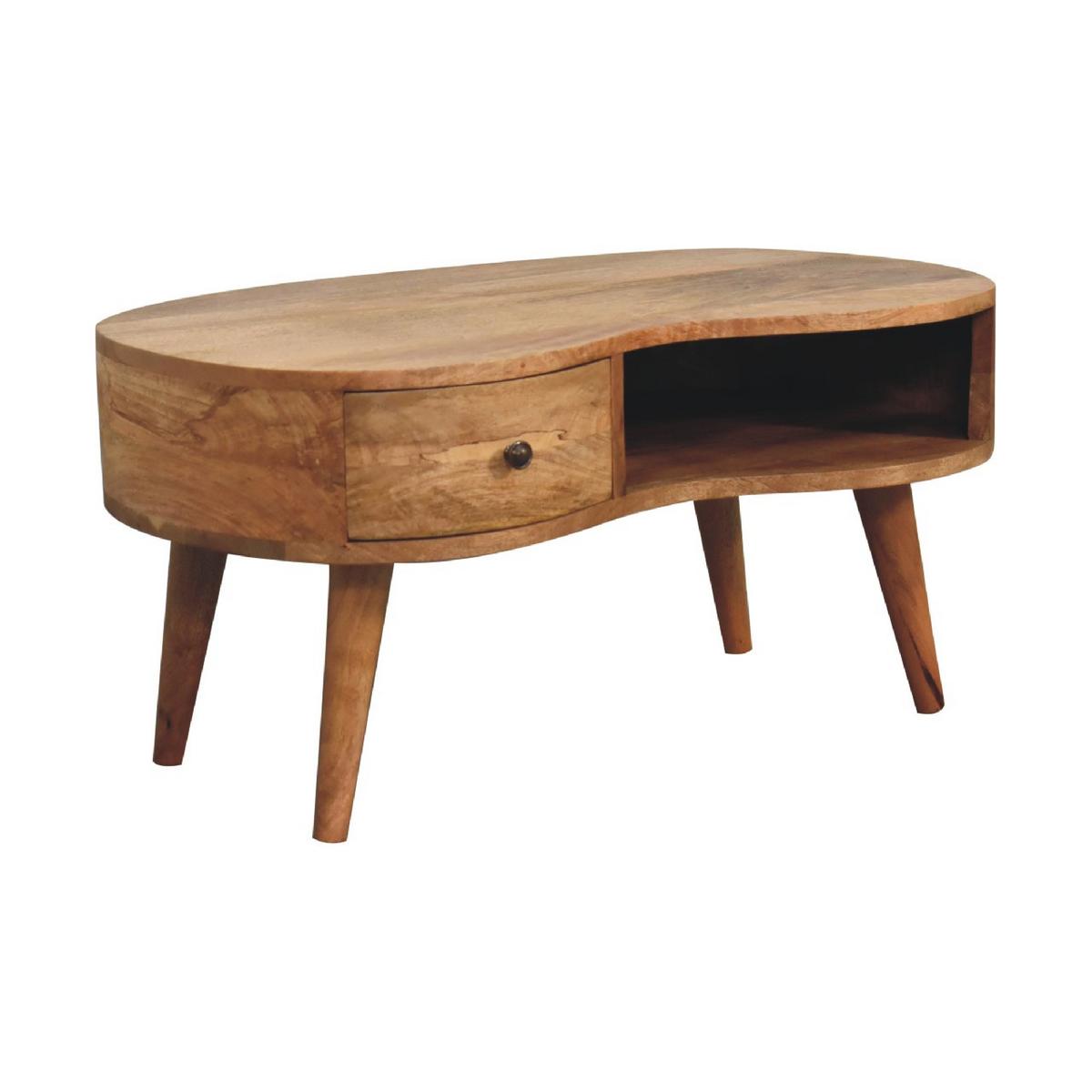 COUCHTISCH 1 Schublade, 1 offenes Fach, Nordische Beine, Beige - Messingfarben/Braun, Holz/Metall (50/80/40cm) - Artisan Furniture