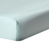 BIO-SPANNBETTLAKEN extra hoch, 100% Baumwoll-Satin - Hellblau, Textil (140/190cm) - Homescapes