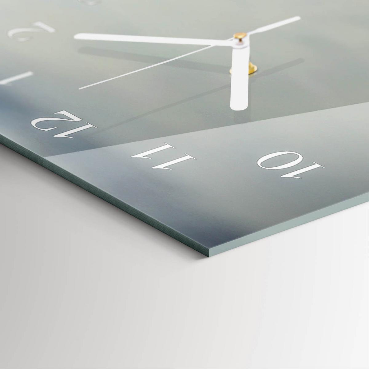 WANDUHR aus Glas 30x60 cm - Orchidee - Weiß, Glas (30/60/0.4cm) - TULUP