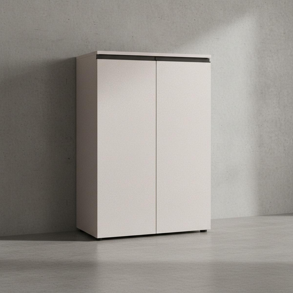 AKTENSCHRANK 2-türig Soft-Close, 3 Ordnerhöhen 81x120x40 cm Greige - Beige, Holzwerkstoff (81/120/40cm) - KADIMA DESIGN