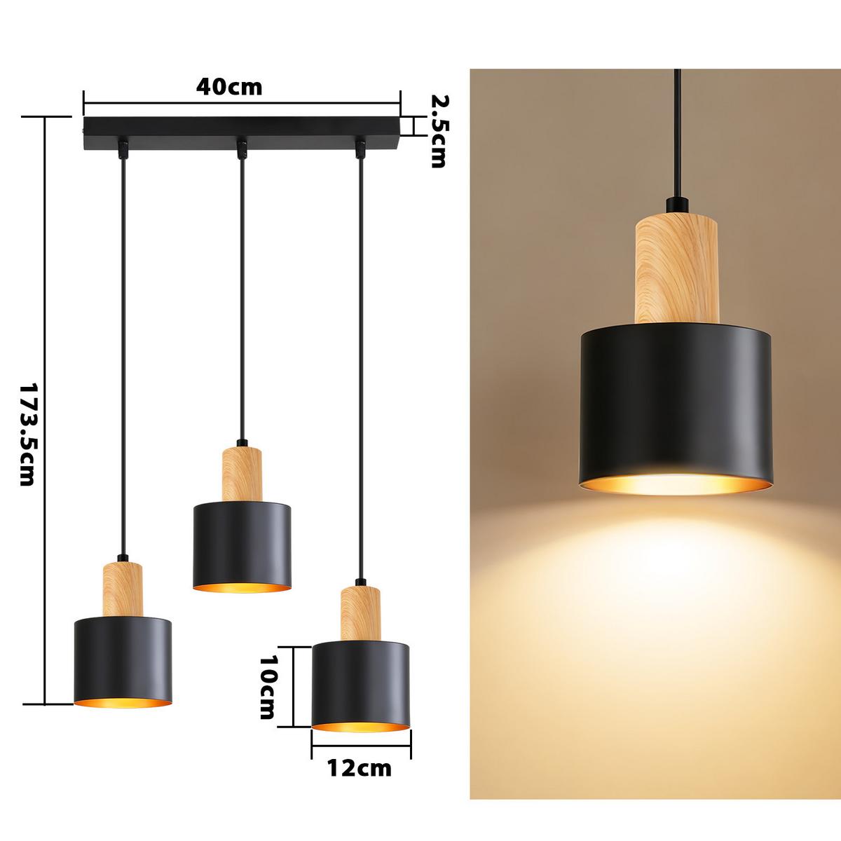 PENDELLEUCHTE Celen 40/12/173.5 cm - Schwarz, Metall (40/12/173.5cm) - ZMH