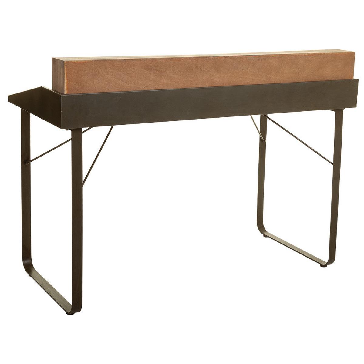 SCHREIBTISCH aus Holz und Metall 130x60x95 cm - Braun, Metall (60/130/95cm) - Wanderlust