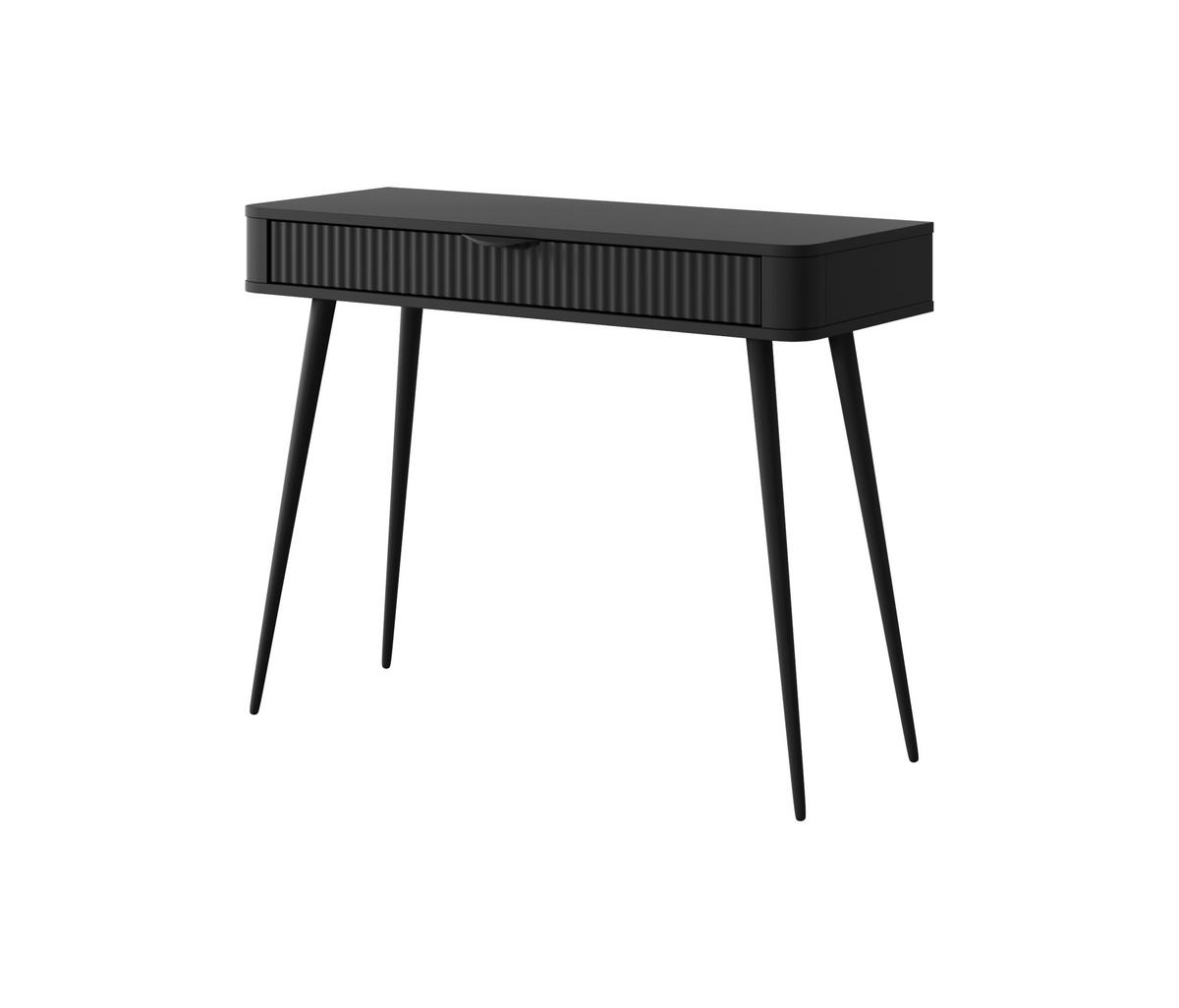 KONSOLENTISCH LANTANA 100,2/78/38 cm mit Schubladen, Schwarz - Schwarz, Holzwerkstoff (38/100.2/78cm) - MASSENO