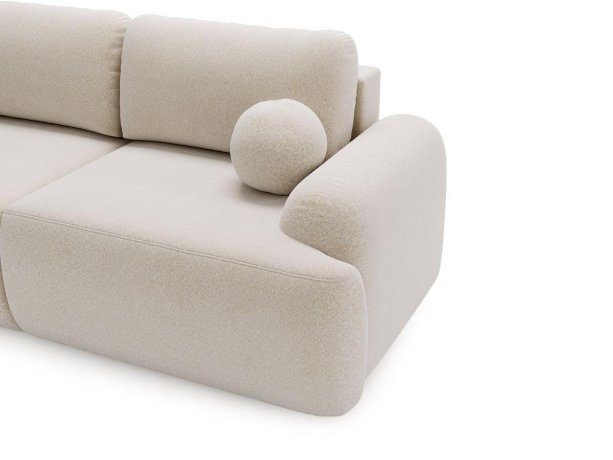 SOFA 260/106/81 Aurio Bouclé-Stoff Weiß - Weiß, Kunststoff/Textil (260/81/106cm) - Graingold