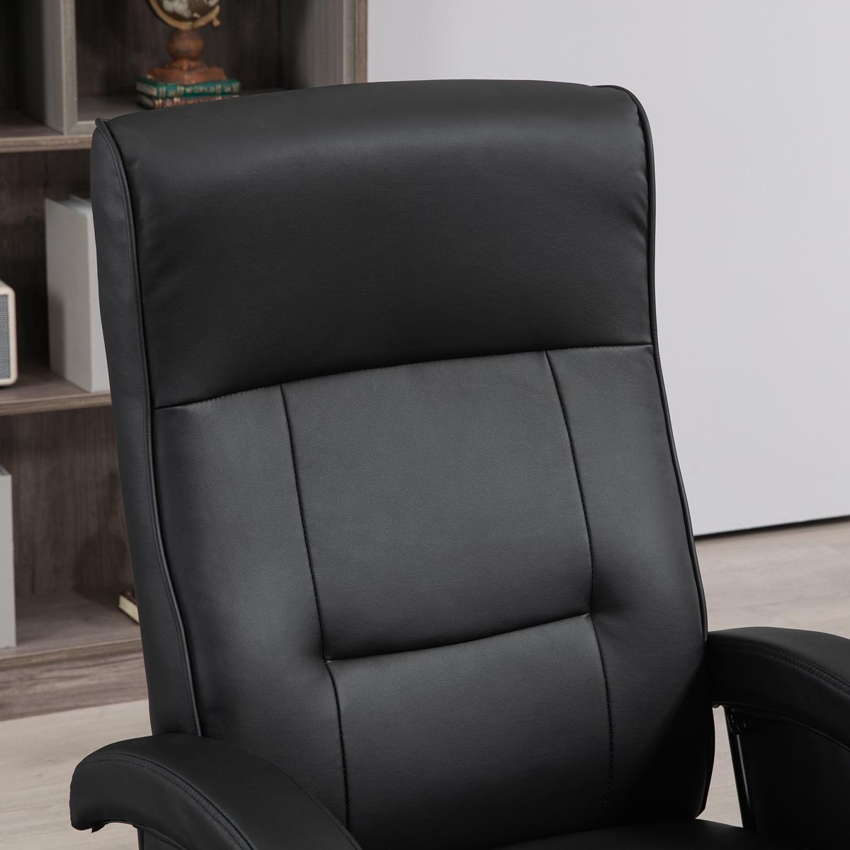 RELAXSESSEL Drehbarer Fernsehsessel mit Liegefunktion, Verstellbarer Rückenlehne - Schwarz, Kunststoff (66/107/86cm) - HOMCOM
