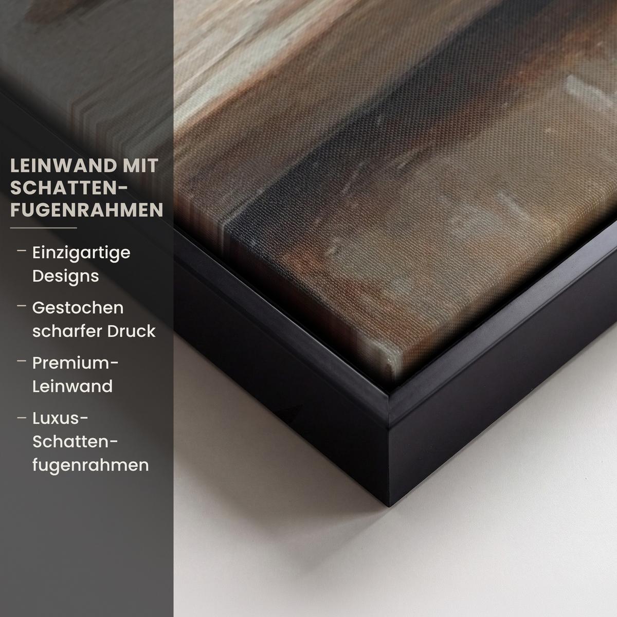 LEINWAND Bilder mit Rahmen - Töpfe - Kräuter - Holz - 140x90 - Terracotta, Textil (140/90cm) - MuchoWow