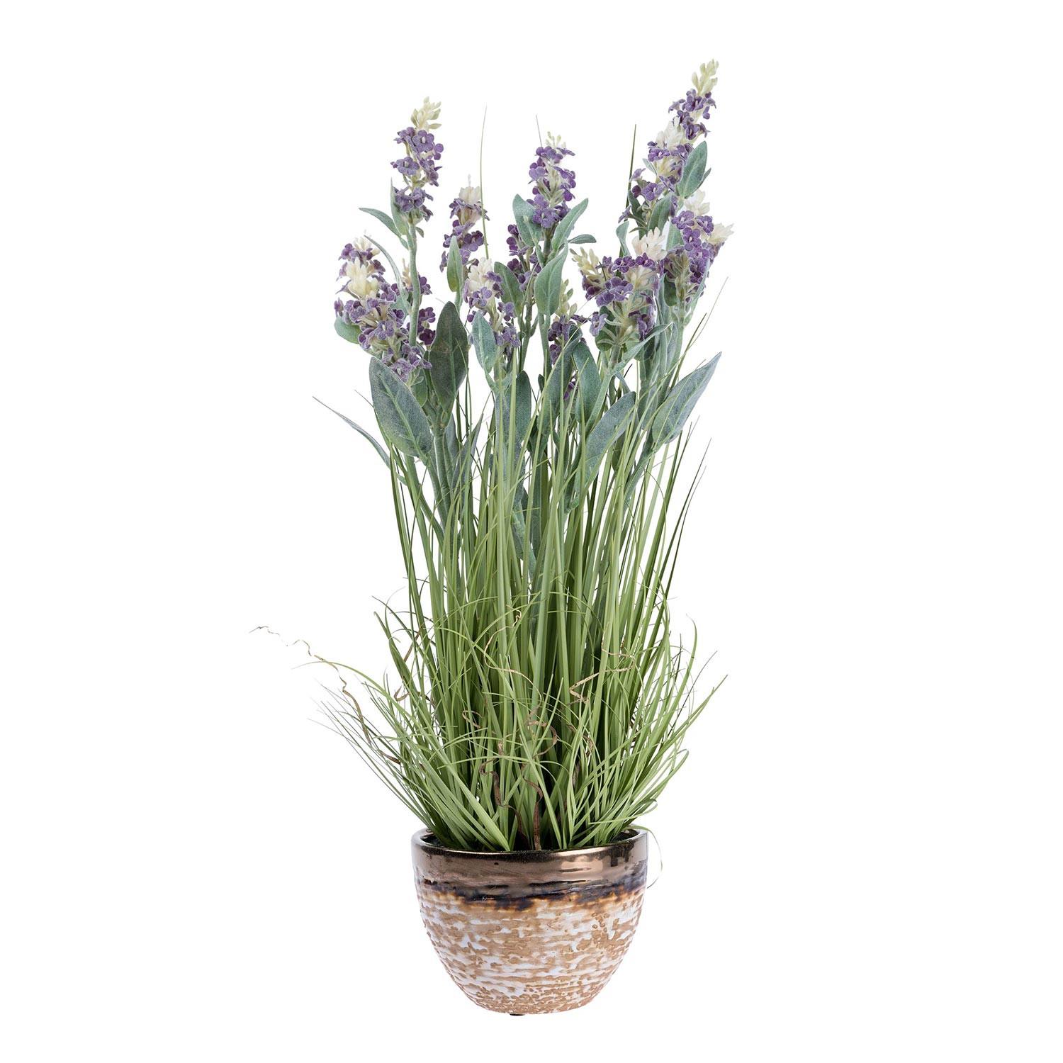 KUNSTPFLANZE Lavendel lila im Deko-Topf, 66 cm - Lila, Kunststoff (66cm) - Homescapes