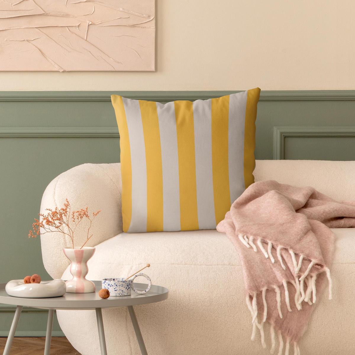 KISSENBEZUG Mighty Mango Große Streifen 40/40 cm - Gelb, Textil (40/40cm) - Bilderwelten
