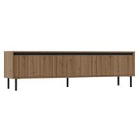 TV-MÖBEL Osaka Eichenholzoptik Evoke 179 cm - Eichefarben/Schwarz, Holzwerkstoff/Metall (178.6/50/40cm) - Selsey