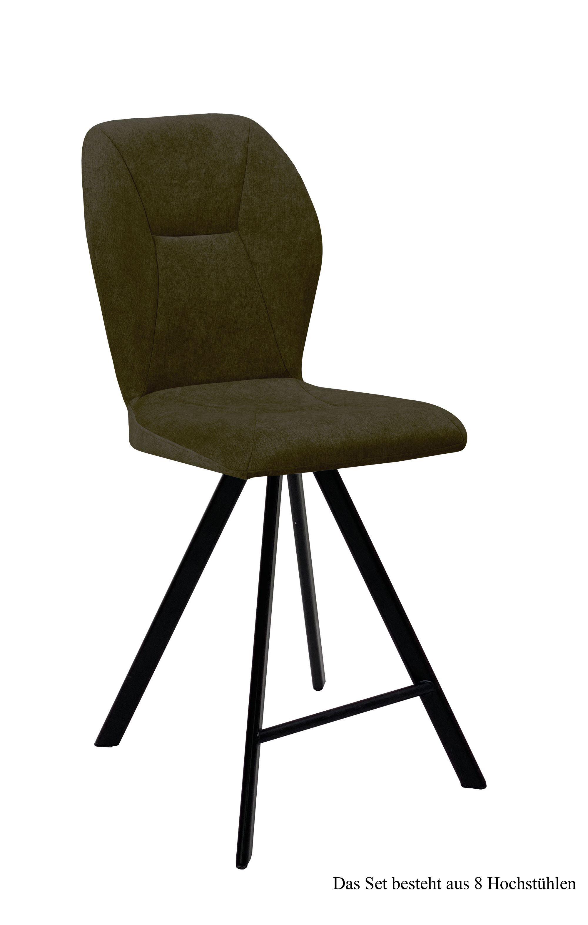 THEKENSTUHL drehbar (8er-Set) Diantha 51x109x60 Schwarz/Khaki - Dunkelgrün/Schwarz, Kunststoff (60/109/51cm) - 58aufmkessel