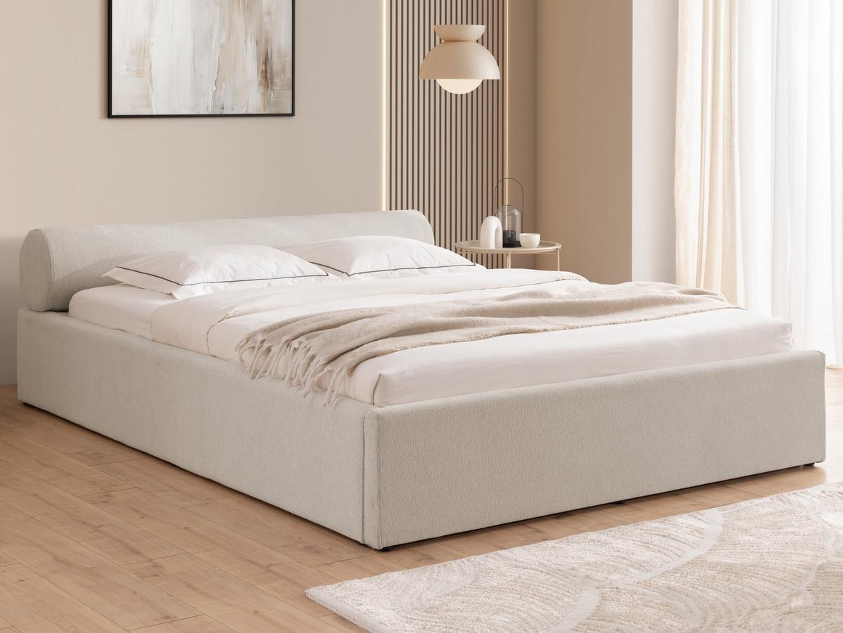 POLSTERBETT 140/200 cm Josy im Designer-Look mit Bettkasten und Lattenrost aus Hellgrau Chenille-Stoff - Hellgrau/Schwarz, Holz/Kunststoff (140/200cm) - S-Style Möbel