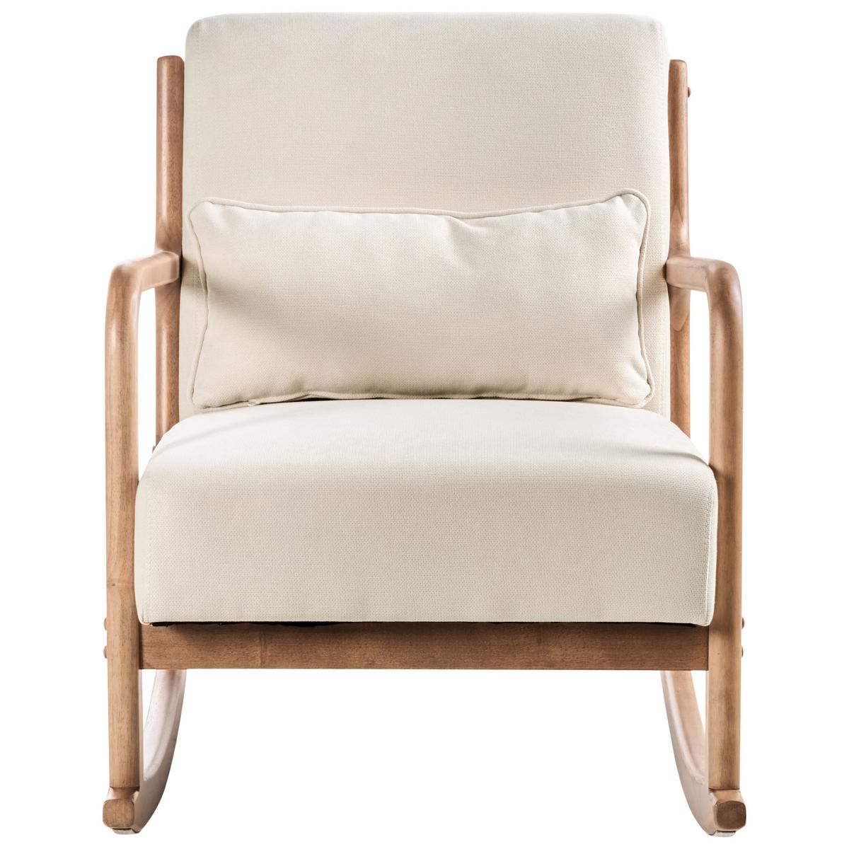 SCHAUKELSESSEL Stoff Hellbeige Skovde - Beige, Textil (66/82/79cm) - Beliani