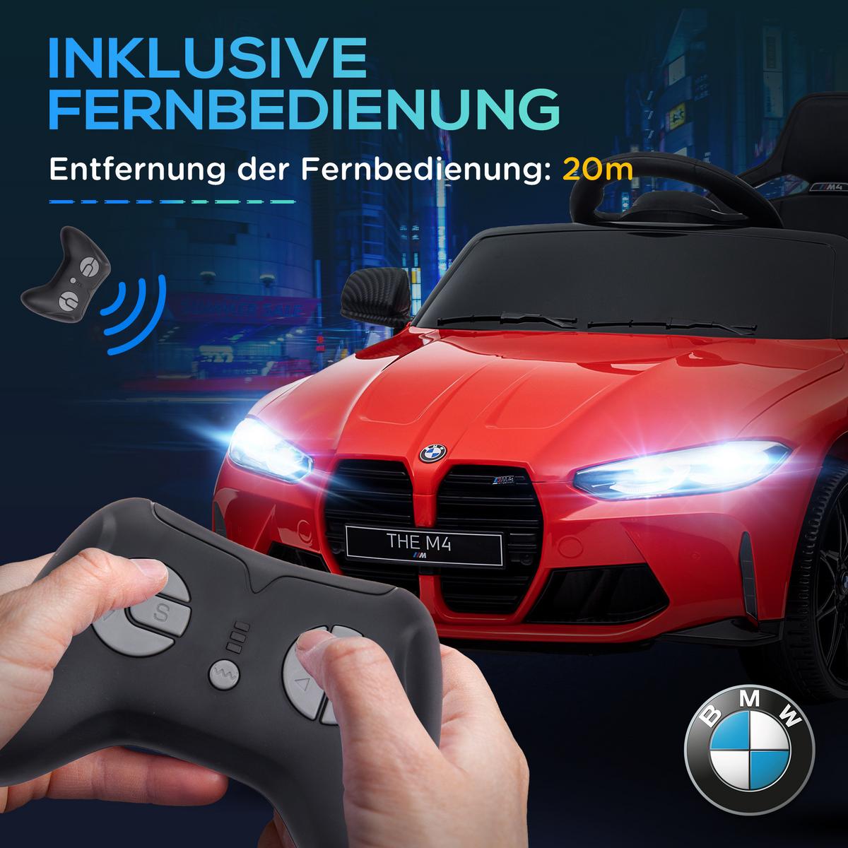 KINDER Elektroauto 12V Kinderfahrzeug mit 2,4G-Fernbedienung, 3-5 km/h, Rot - Rot, Metall (108/69.5/51cm) - AIYAPLAY