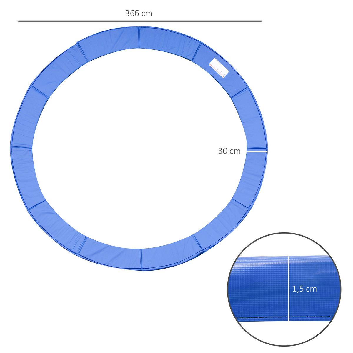 RANDABDECKUNG, PVC, Blau, Ø366 cm - Blau, Kunststoff (366/366cm) - HOMCOM