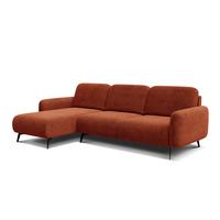ECKSOFA FEBE 4-Sitzer links, dunkelorange - Dunkelorange/Schwarz, Holz/Textil (264/157cm) - Wozimo