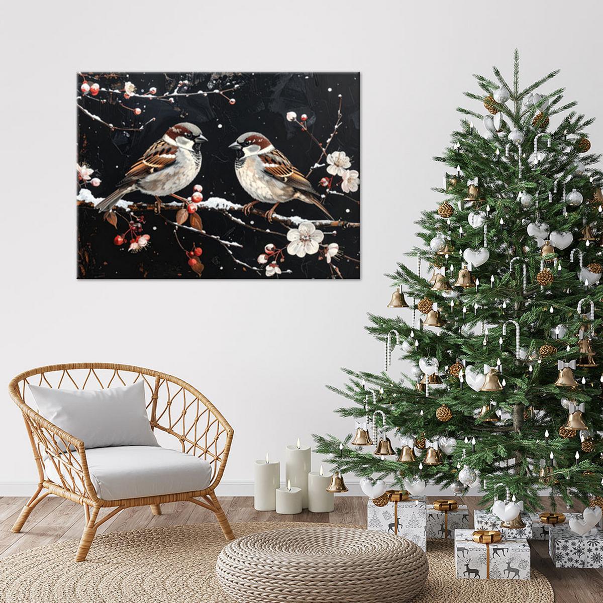 LEINWANDBILD Weihnachten 120x80cm - Schwarz, Textil (120/80cm) - Feeby