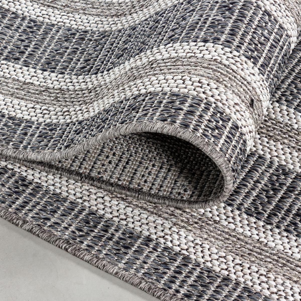 OUTDOORTEPPICH LIRIA, mit Bordüre, Grau, 140 x 200 cm - Grau, Textil (200/140cm) - KADIMA DESIGN