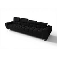 SOFA 4-sitzer Bastien In Stoff Moly - Schwarz, Holzwerkstoff/Textil (335/95/97cm) - Fun Möbel