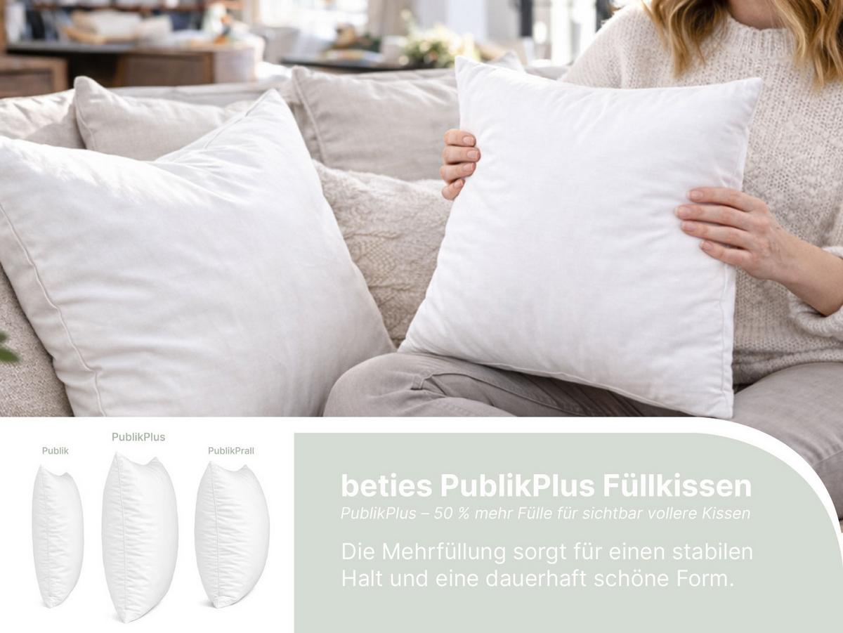 FEDERKISSEN PublikPlus 40/40 cm - Creme, Textil (40/40cm) - beties Heimtextil