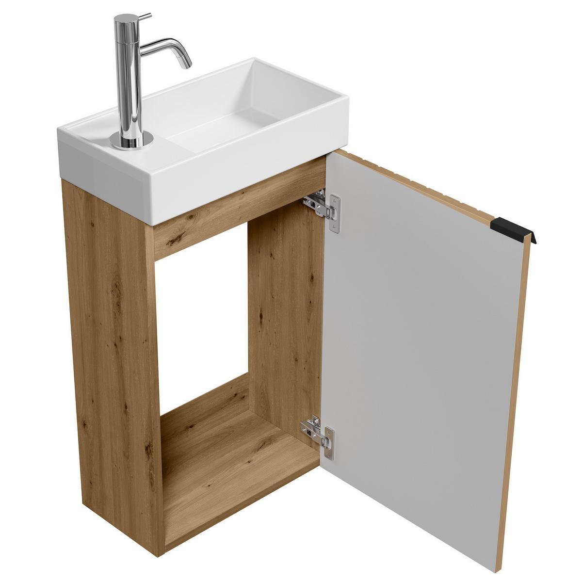 GÄSTE-WC-MÖBELSET Bosco 2 Teile Eiche - 40 x 22 x 68 cm - Eichefarben, Holz (40/68/22cm) - Badplaats