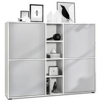 HIGHBOARD Cuba Türen in Hellgrau seidenmatt - Greige, Holzwerkstoff (130.5/105.5/35.5cm) - Vladon