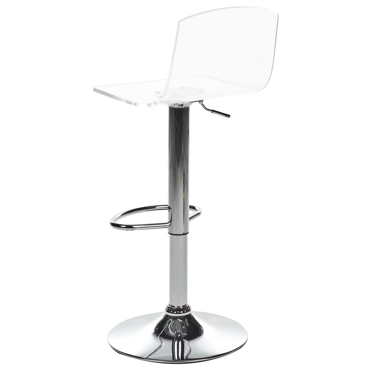 DREHHOCKER 2er-Set Transparent Imola - Transparent/Silberfarben, Kunststoff (38/82/43cm) - Beliani
