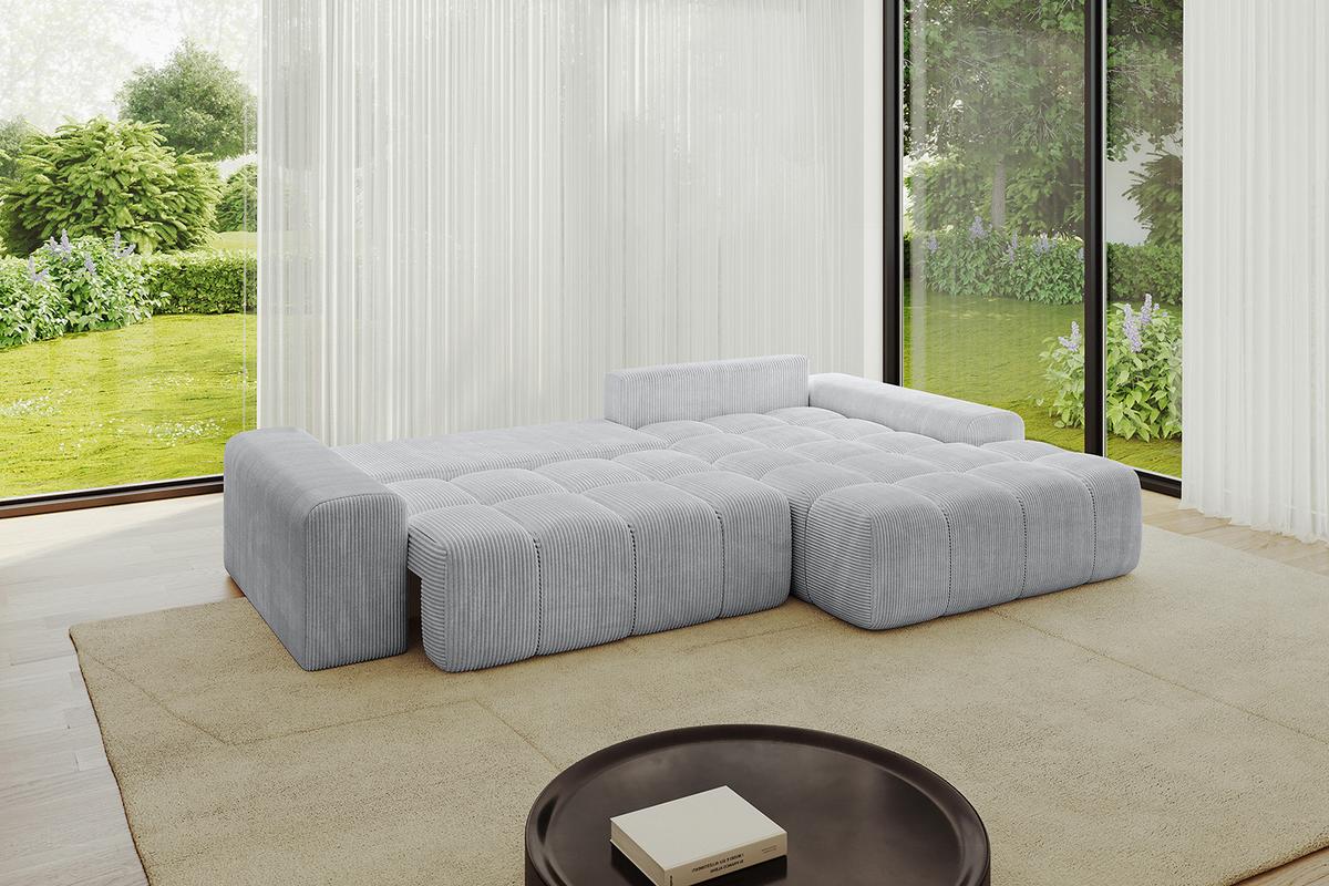 ECKSOFA Ottomane Rechts ENSI-L - 267x164x69 cm Grau - Grau, Holzwerkstoff/Kunststoff (164/267cm) - ALTDECOR