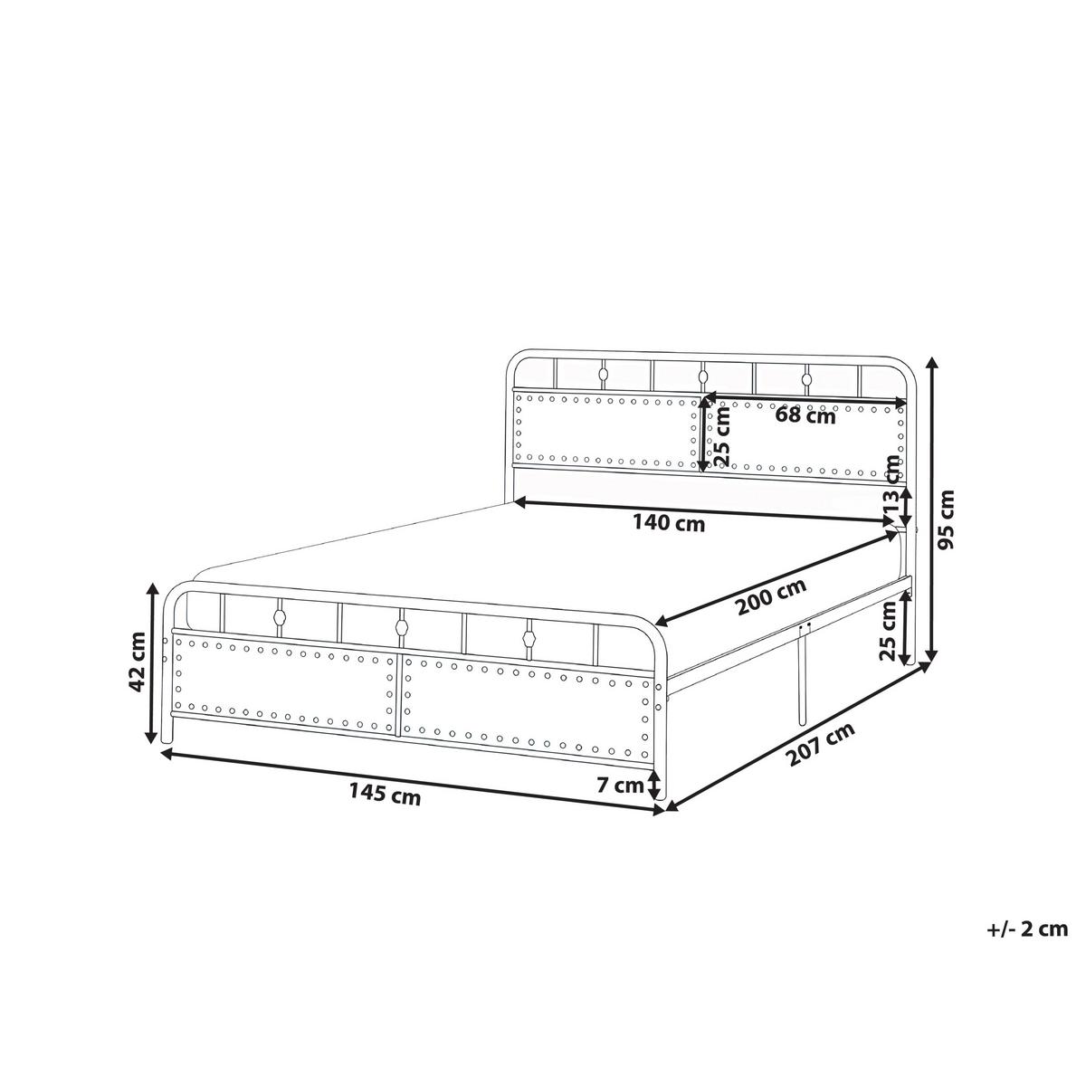 BETT mit Lattenrost 140/200 cm Eisen Schwarz Breuillet - Schwarz, Metall (140/200cm) - Beliani