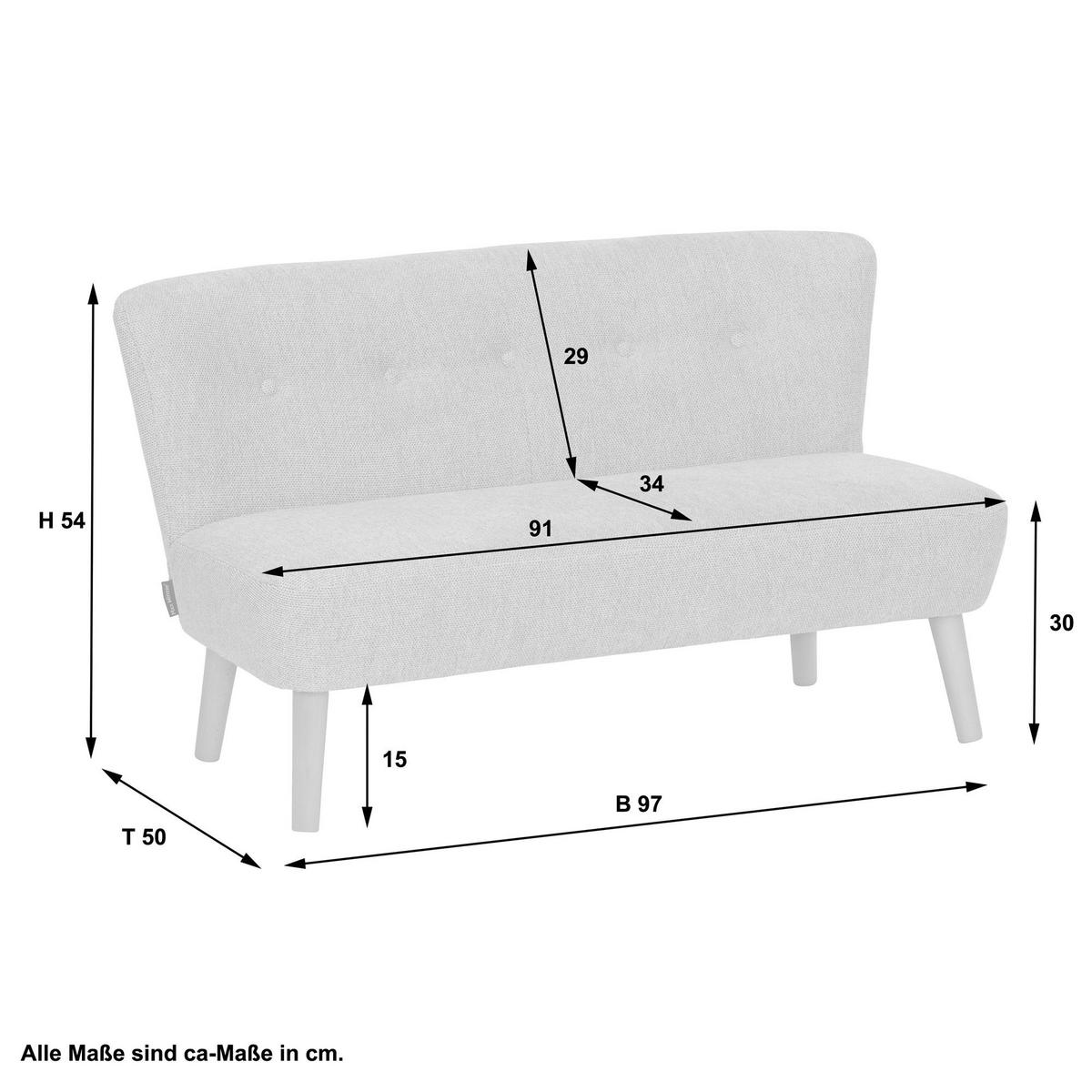 KINDERSOFA 2-Sitzer Katya Flachgewebe grün - Grün, Kunststoff (97/54/50cm) - 58aufmkessel