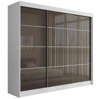KLEIDERSCHRANK PEKA III - 250 cm - Weiß|Grau - Weiß/Grau, Holzwerkstoff (250/215/61cm) - ALTDECOR