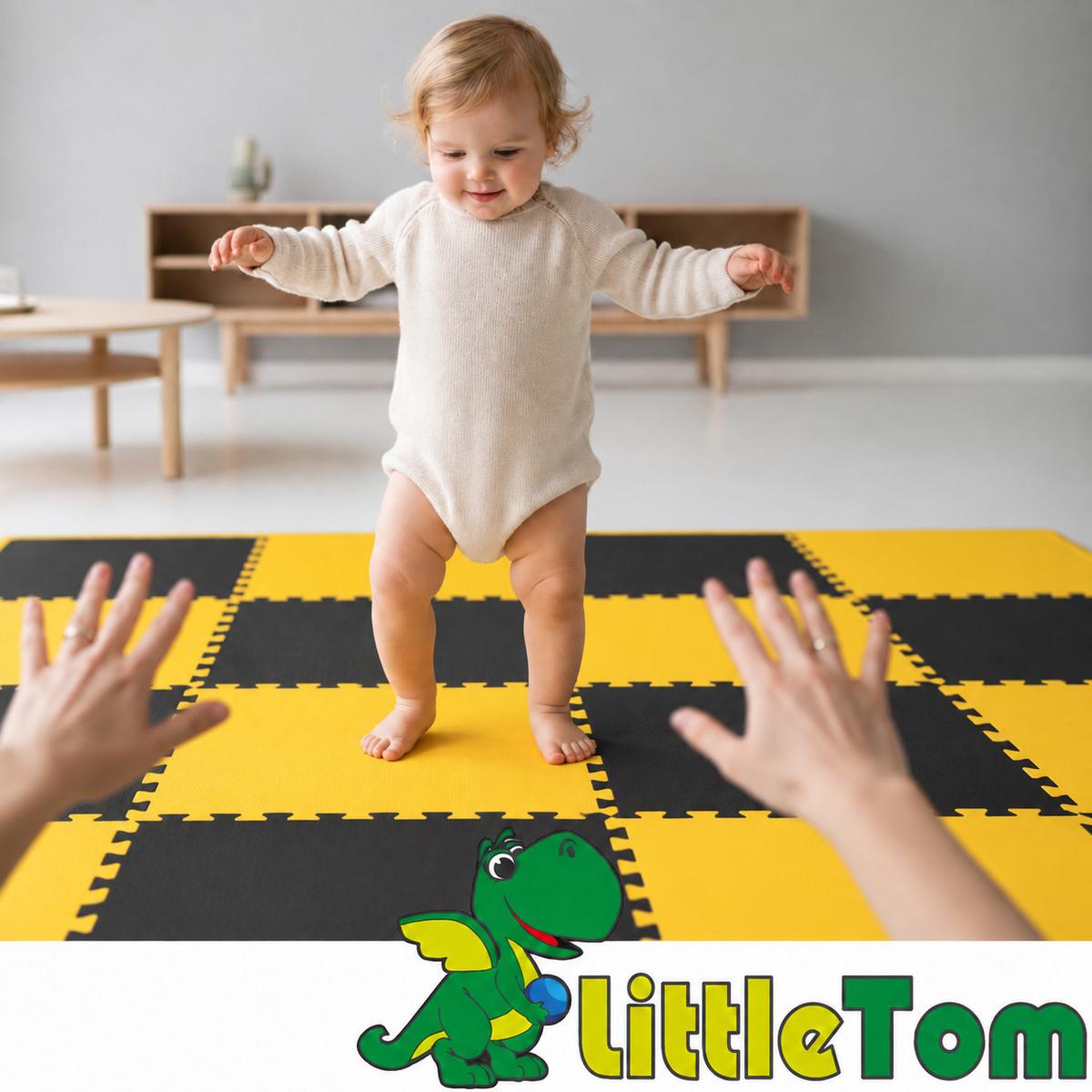 SPIELMATTE ab Null - 180/90 cm Puzzlematte Schwarz - Multicolor, Kunststoff (30/30cm) - Littletom