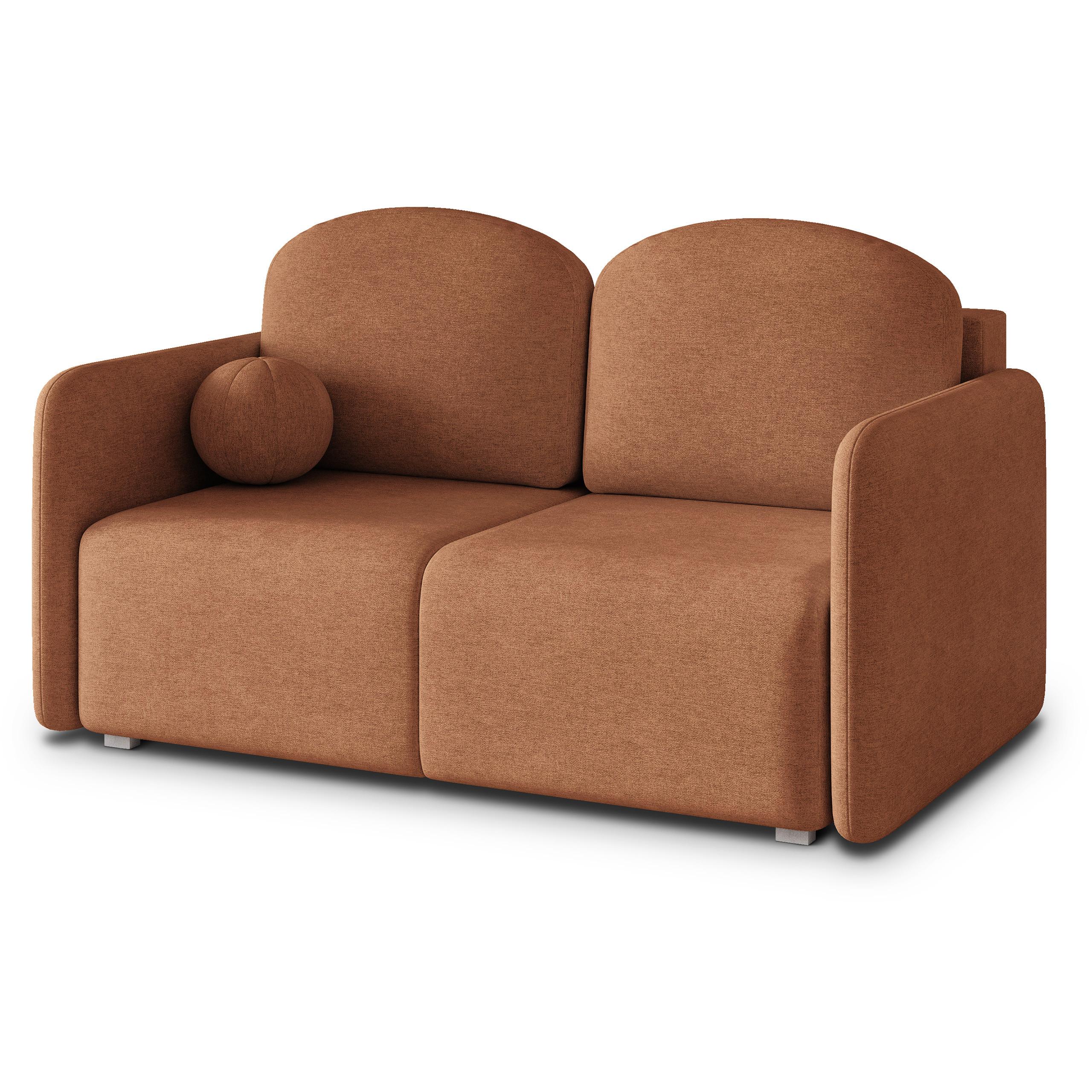 BETTSOFA SUVI II NV Orange Geflochtener Stoff mit Schlaffunktion - Orange, Textil (90/85/153cm) - MASSENO