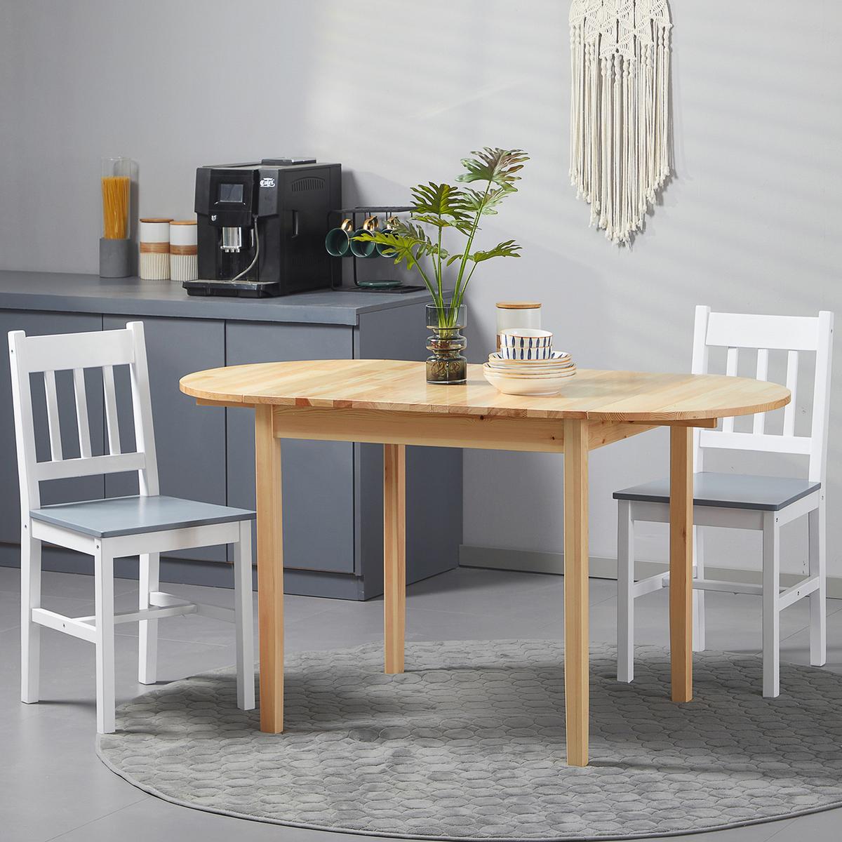 ESSTISCH Klappbar Küchentisch für 6 Personen mit Drop-Leaf-Design - Naturfarben, Holz (140/70/75cm) - HOMCOM