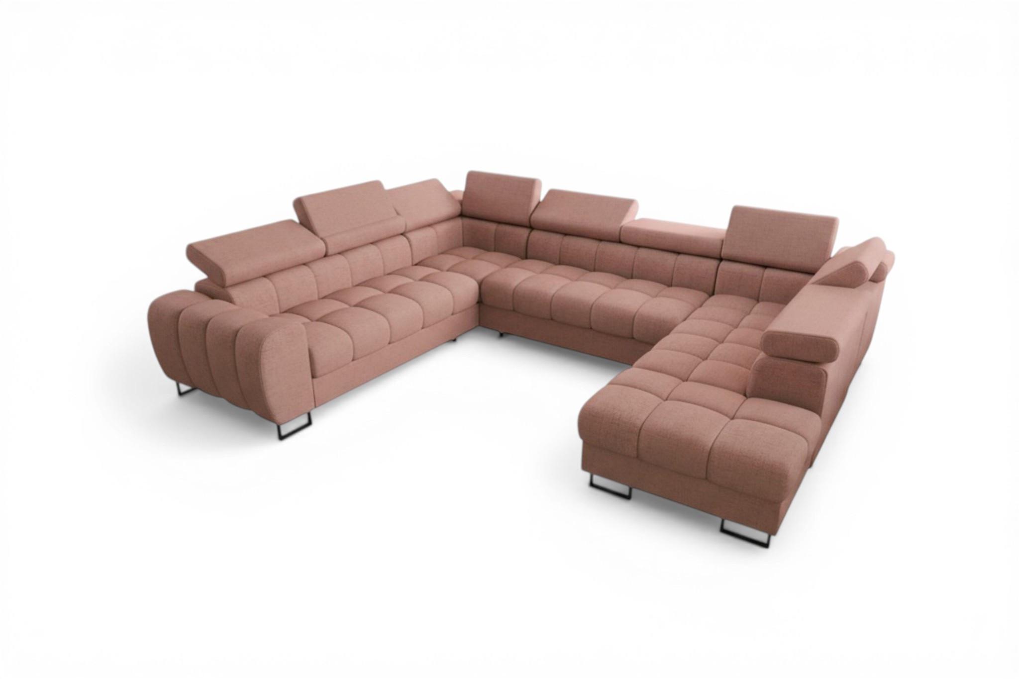 WOHNLANDSCHAFT Bastien Xl - Rosa, Holzwerkstoff/Textil (350/95/265cm) - Fun Möbel
