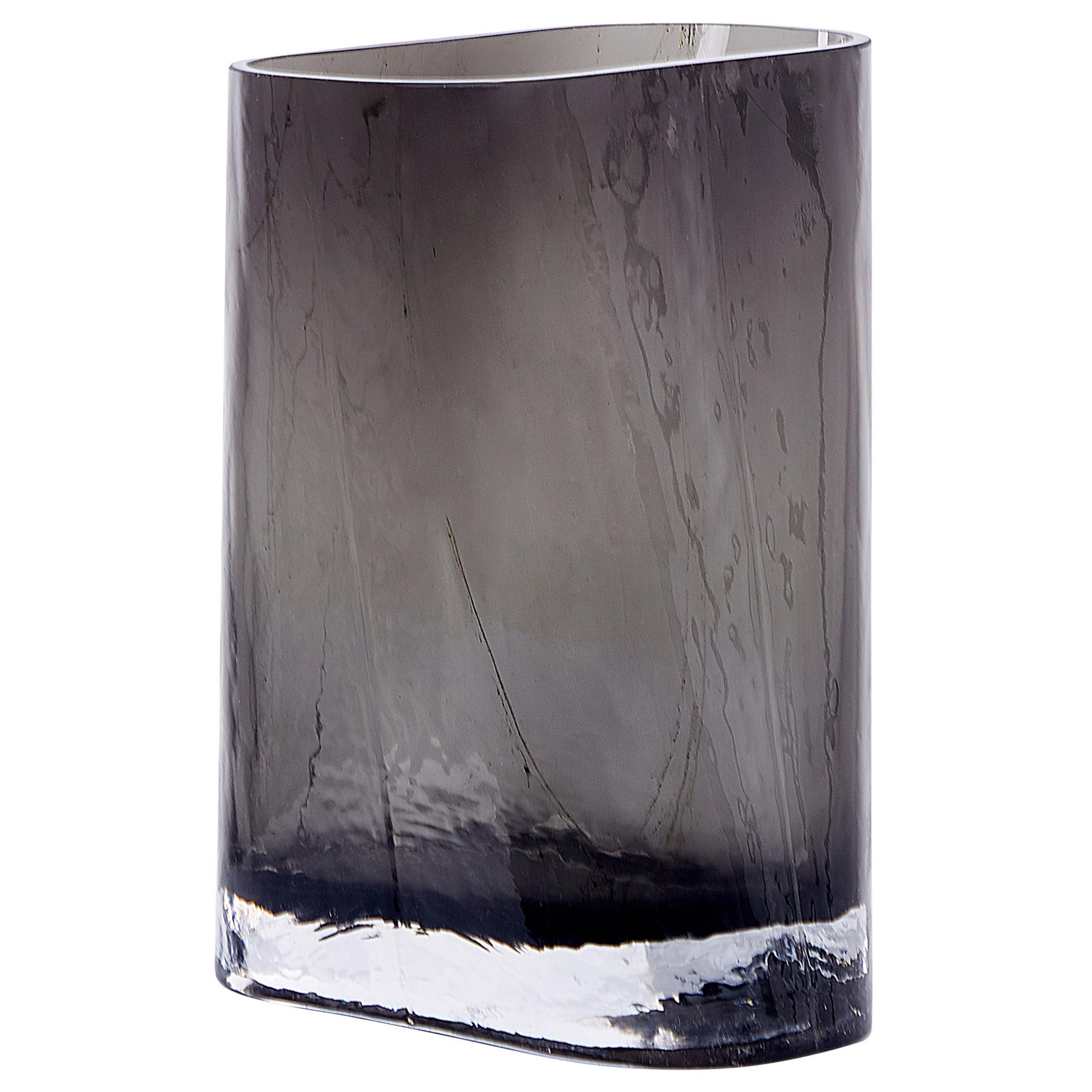 BLUMENVASE Glas grau Mitata - Grau, Glas (20cm) - Beliani